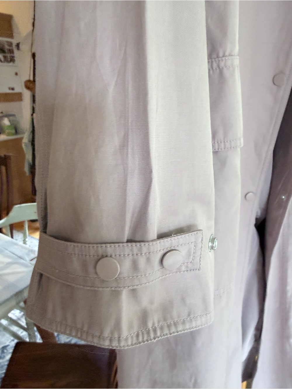 Maeve Mauve Double-Breasted Long Trench Coat - Picture 4 of 5